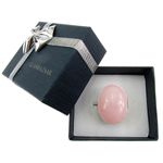 Fashion, accesorii si bijuterii - Femei - Bijuterii femei - Inele femei - Inel argint reglabil masiv cu cuart roz 25x18 MM - Infinity.ro