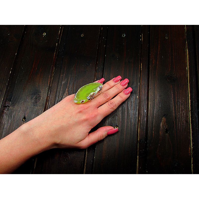 Fashion, accesorii si bijuterii - Femei - Bijuterii femei - Inele femei - Inel reglabil statement masiv cu agat galben 5A - Infinity.ro