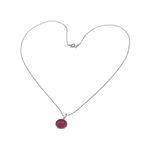 Fashion, accesorii si bijuterii - Femei - Bijuterii femei - Coliere femei - Lantisor argint cu pandantiv mic jad roz 10 MM - Infinity.ro