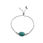 Fashion, accesorii si bijuterii - Femei - Bijuterii femei - Bratari femei - Bratara argint reglabila cu turcoaz oval 14x10 MM - Infinity.ro