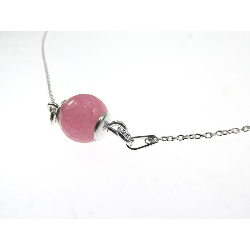 Fashion, accesorii si bijuterii - Femei - Bijuterii femei - Coliere femei - Colier argint cu jad roz natural fatetat - Infinity.ro