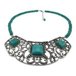 Fashion, accesorii si bijuterii - Femei - Bijuterii femei - Coliere femei - Colier statement romantic turcoaze - Infinity.ro