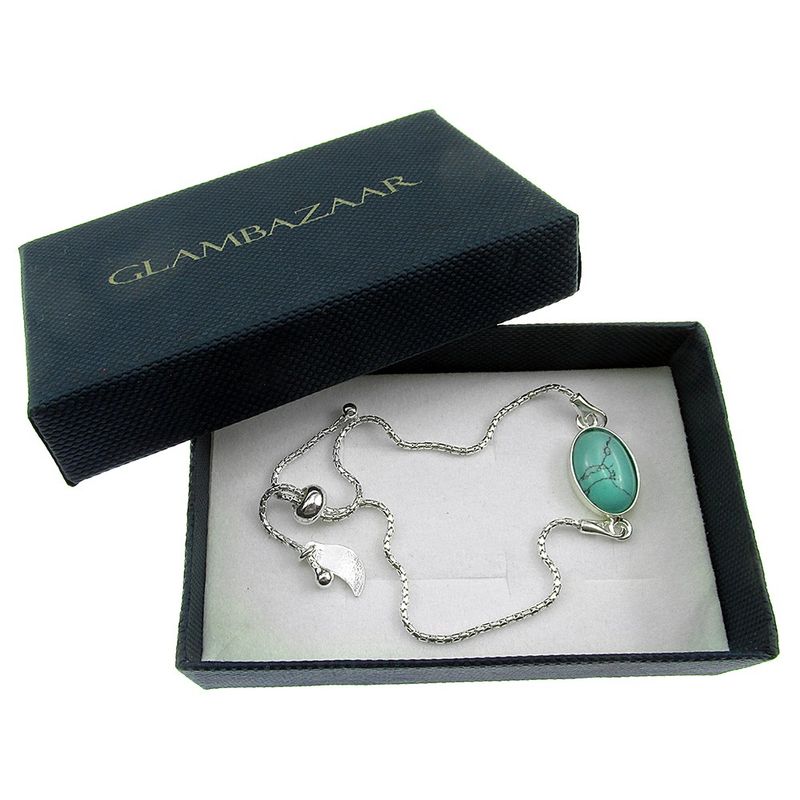 Fashion, accesorii si bijuterii - Femei - Bijuterii femei - Bratari femei - Bratara argint reglabila cu turcoaz oval 14x10 MM - Infinity.ro