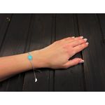 Fashion, accesorii si bijuterii - Femei - Bijuterii femei - Bratari femei - Bratara argint reglabila cu turcoaz oval 14x10 MM - Infinity.ro