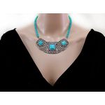 Fashion, accesorii si bijuterii - Femei - Bijuterii femei - Coliere femei - Colier statement romantic turcoaze - Infinity.ro