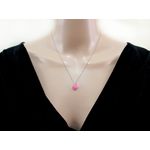 Fashion, accesorii si bijuterii - Femei - Bijuterii femei - Coliere femei - Lantisor argint cu pandantiv mic jad roz 10 MM - Infinity.ro