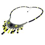 Fashion, accesorii si bijuterii - Femei - Bijuterii femei - Coliere femei - Colier Bali cu onix si cristale galbene - Infinity.ro