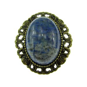 Brosa/pandantiv bronz antic cu lapis lazuli natural
