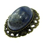 Fashion, accesorii si bijuterii - Femei - Bijuterii femei - Brose femei - Brosa/pandantiv bronz antic cu lapis lazuli natural - Infinity.ro