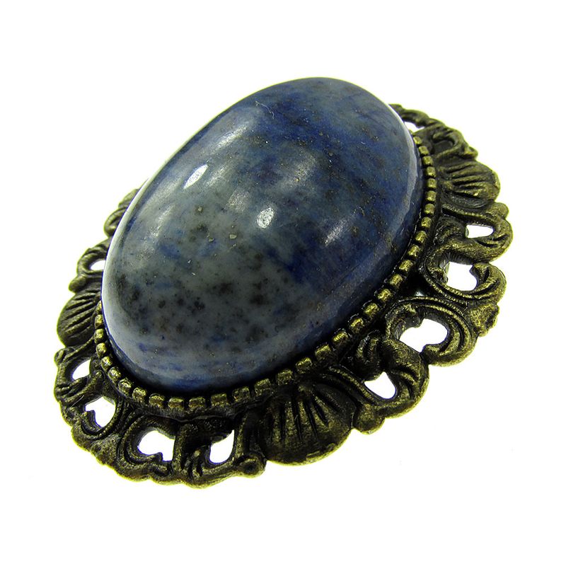 Fashion, accesorii si bijuterii - Femei - Bijuterii femei - Brose femei - Brosa/pandantiv bronz antic cu lapis lazuli natural - Infinity.ro