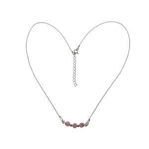 Colier argint cu turmalina roz naturala