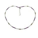 Fashion, accesorii si bijuterii - Femei - Bijuterii femei - Coliere femei - Colier ametist, topaz si perle de cultura cu argint - Infinity.ro