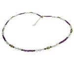 Fashion, accesorii si bijuterii - Femei - Bijuterii femei - Coliere femei - Colier ametist, topaz si perle de cultura cu argint - Infinity.ro