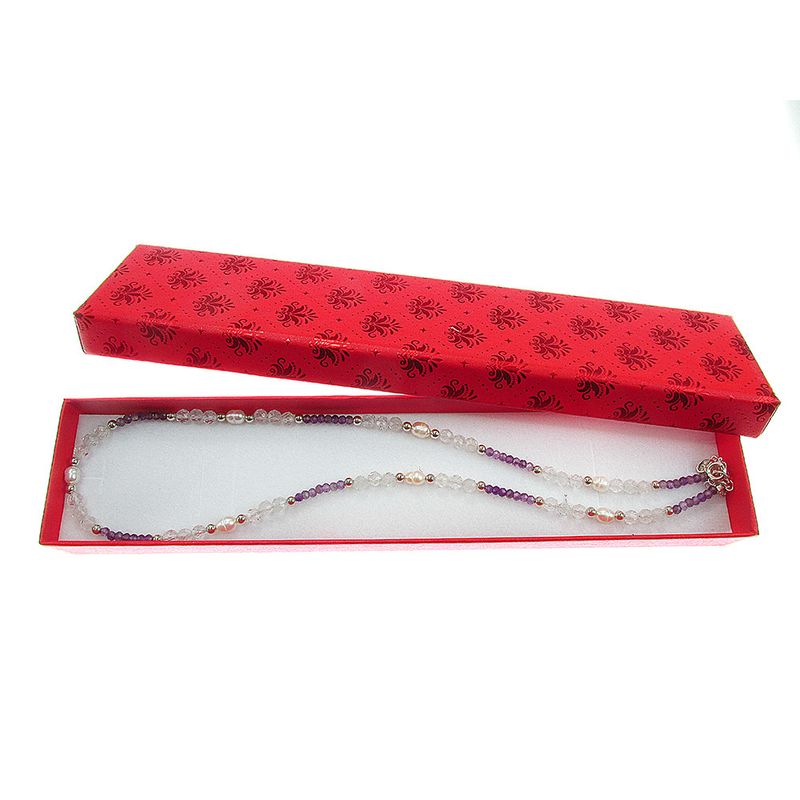 Fashion, accesorii si bijuterii - Femei - Bijuterii femei - Coliere femei - Colier ametist, topaz si perle de cultura cu argint - Infinity.ro