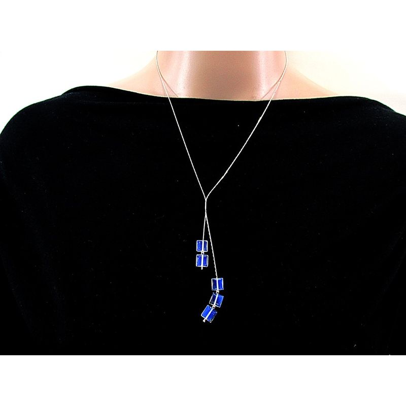 Fashion, accesorii si bijuterii - Femei - Bijuterii femei - Coliere femei - Colier argint asimetric cu opalit - Infinity.ro