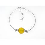 Fashion, accesorii si bijuterii - Femei - Bijuterii femei - Bratari femei - Bratara argint cu jad galben - Infinity.ro