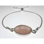 Fashion, accesorii si bijuterii - Femei - Bijuterii femei - Bratari femei - Bratara argint reglabila cu cuart roz oval 14x10 MM - Infinity.ro