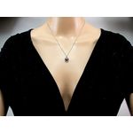 Fashion, accesorii si bijuterii - Femei - Bijuterii femei - Coliere femei - Lantisor argint cu pandantiv coroana perla de cultura neagra 8 MM - Infinity.ro