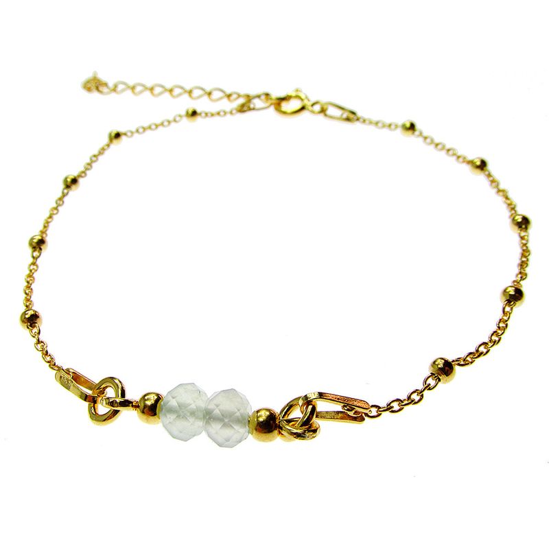 Fashion, accesorii si bijuterii - Femei - Bijuterii femei - Bratari femei - Bratara argint placata cu aur 24K si acvamarin natural - Infinity.ro