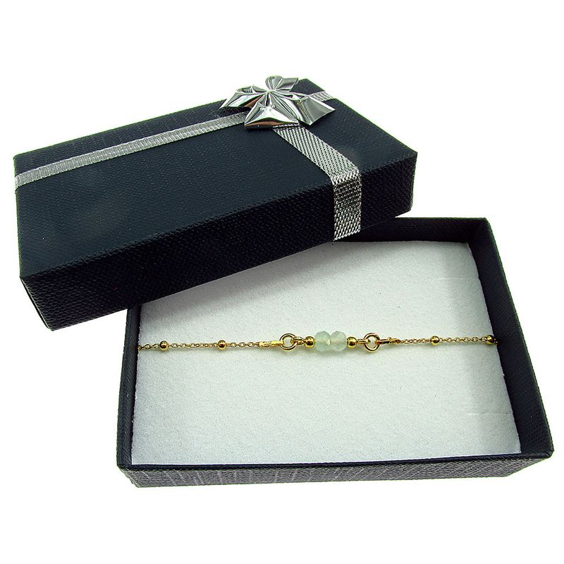 Fashion, accesorii si bijuterii - Femei - Bijuterii femei - Bratari femei - Bratara argint placata cu aur 24K si acvamarin natural - Infinity.ro