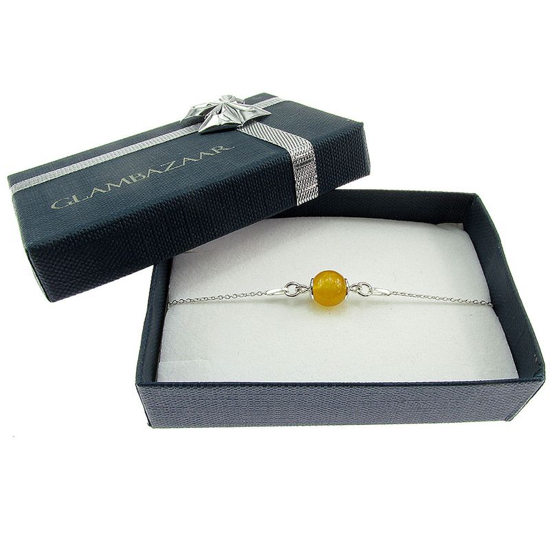 Fashion, accesorii si bijuterii - Femei - Bijuterii femei - Bratari femei - Bratara argint cu jad galben - Infinity.ro