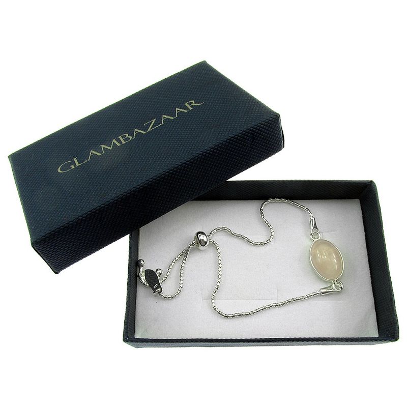 Fashion, accesorii si bijuterii - Femei - Bijuterii femei - Bratari femei - Bratara argint reglabila cu cuart roz oval 14x10 MM - Infinity.ro