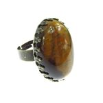 Fashion, accesorii si bijuterii - Femei - Bijuterii femei - Inele femei - Inel vintage reglabil masiv cu ochi de tigru 25x18 MM - Infinity.ro