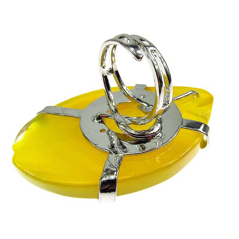 Fashion, accesorii si bijuterii - Femei - Bijuterii femei - Inele femei - Inel reglabil statement masiv cu agat galben 12A - Infinity.ro