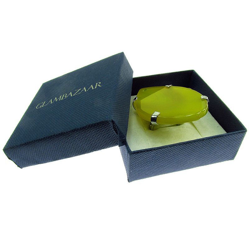 Fashion, accesorii si bijuterii - Femei - Bijuterii femei - Inele femei - Inel reglabil statement masiv cu agat galben 12A - Infinity.ro