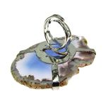 Fashion, accesorii si bijuterii - Femei - Bijuterii femei - Inele femei - Inel reglabil statement masiv cu agat albastru natural 2A - Infinity.ro