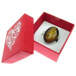 Fashion, accesorii si bijuterii - Femei - Bijuterii femei - Inele femei - Inel vintage reglabil masiv cu ochi de tigru 25x18 MM - Infinity.ro