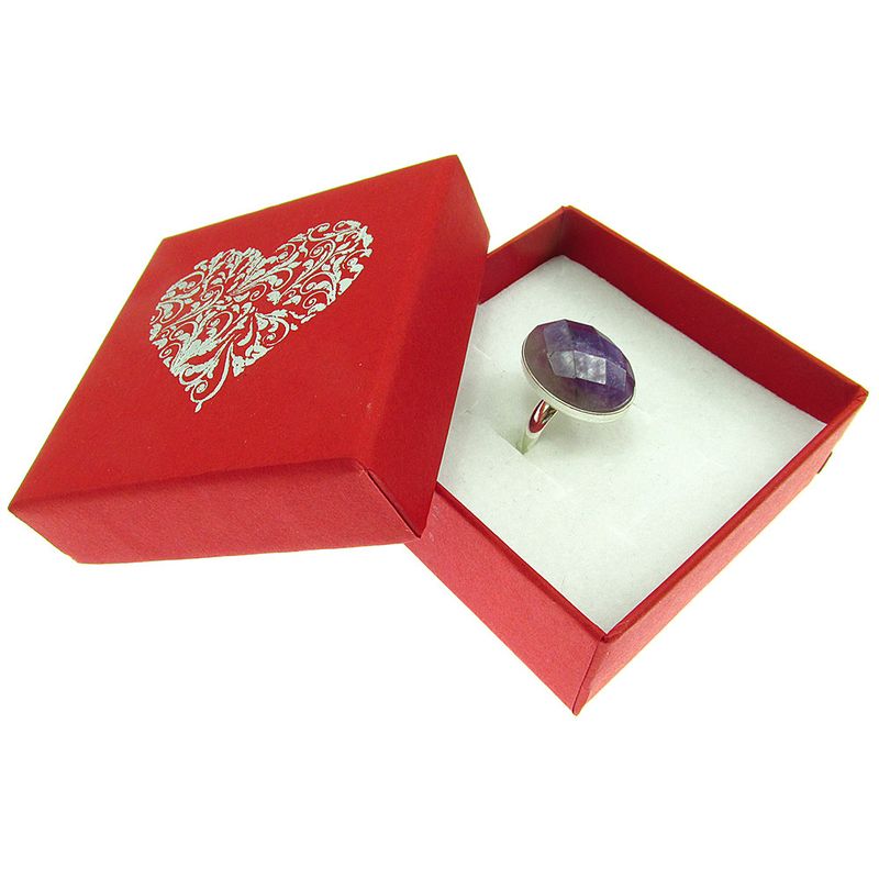 Fashion, accesorii si bijuterii - Femei - Bijuterii femei - Inele femei - Inel argint reglabil cu ametist natural fatetat 18x13 MM - Infinity.ro