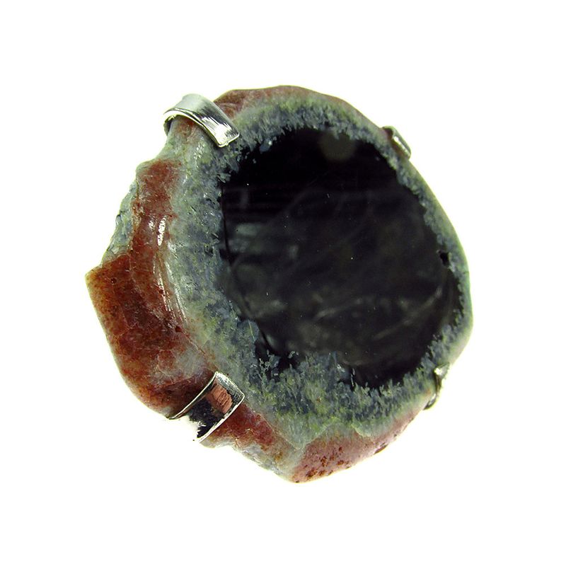 Fashion, accesorii si bijuterii - Femei - Bijuterii femei - Inele femei - Inel reglabil statement masiv cu agat negru natural 18A - Infinity.ro