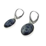 Fashion, accesorii si bijuterii - Femei - Bijuterii femei - Cercei femei - Cercei argint cu sodalit natural 14x10 MM - Infinity.ro