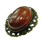 Fashion, accesorii si bijuterii - Femei - Bijuterii femei - Brose femei - Brosa/pandantiv bronz antic cu carneol natural - Infinity.ro