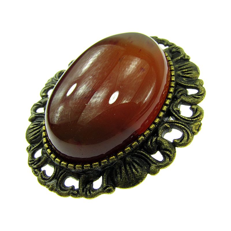 Fashion, accesorii si bijuterii - Femei - Bijuterii femei - Brose femei - Brosa/pandantiv bronz antic cu carneol natural - Infinity.ro