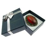 Fashion, accesorii si bijuterii - Femei - Bijuterii femei - Brose femei - Brosa/pandantiv bronz antic cu carneol natural - Infinity.ro