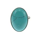 Fashion, accesorii si bijuterii - Femei - Bijuterii femei - Inele femei - Inel argint reglabil turcoaz 18x13 MM - Infinity.ro