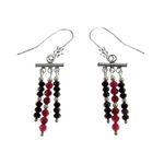 Fashion, accesorii si bijuterii - Femei - Bijuterii femei - Cercei femei - Cercei argint candelabru cu rubin si spinel fatetat - Infinity.ro