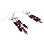 Fashion, accesorii si bijuterii - Femei - Bijuterii femei - Cercei femei - Cercei argint candelabru cu rubin si spinel fatetat - Infinity.ro