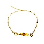 Fashion, accesorii si bijuterii - Femei - Bijuterii femei - Bratari femei - Bratara argint placata cu aur 24K si chihlimbar natural - Infinity.ro