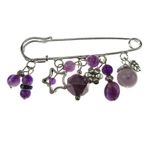 Fashion, accesorii si bijuterii - Femei - Bijuterii femei - Brose femei - Brosa ac de siguranta supradimensionat cu ametist - Infinity.ro