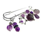 Fashion, accesorii si bijuterii - Femei - Bijuterii femei - Brose femei - Brosa ac de siguranta supradimensionat cu ametist - Infinity.ro