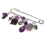Fashion, accesorii si bijuterii - Femei - Bijuterii femei - Brose femei - Brosa ac de siguranta supradimensionat cu ametist - Infinity.ro