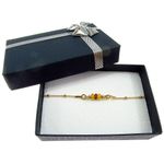 Fashion, accesorii si bijuterii - Femei - Bijuterii femei - Bratari femei - Bratara argint placata cu aur 24K si chihlimbar natural - Infinity.ro