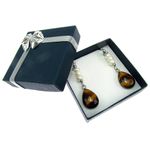 Fashion, accesorii si bijuterii - Femei - Bijuterii femei - Cercei femei - Cercei inox cu ochi de tigru si perle de cultura - Infinity.ro