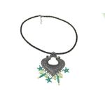 Fashion, accesorii si bijuterii - Femei - Bijuterii femei - Pandantive femei - Pandantiv retro Heart cu perle de cultura si turcoaze - Infinity.ro