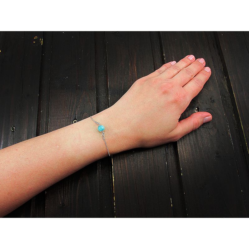 Fashion, accesorii si bijuterii - Femei - Bijuterii femei - Bratari femei - Bratara argint cu amazonit natural - Infinity.ro