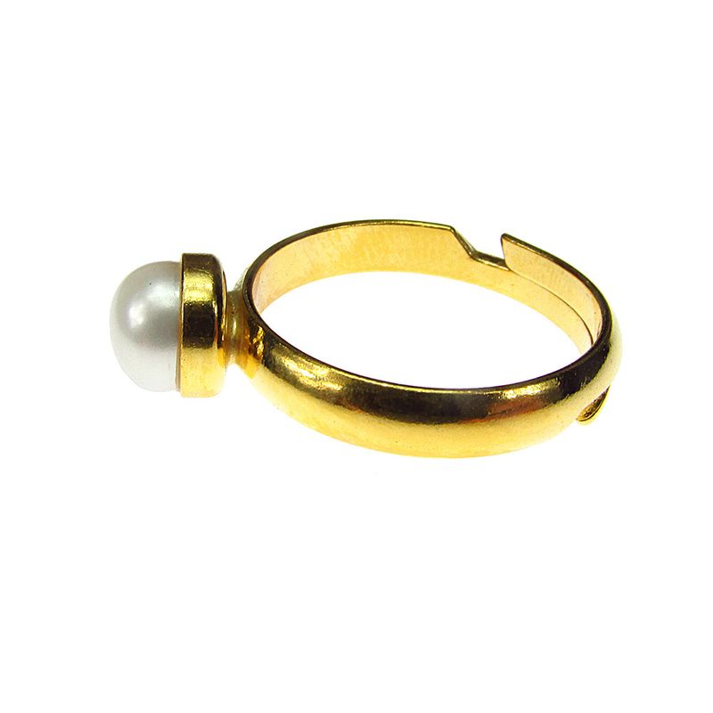Fashion, accesorii si bijuterii - Femei - Bijuterii femei - Inele femei - Inel reglabil argint placat cu aur perla de cultura 6 MM - Infinity.ro