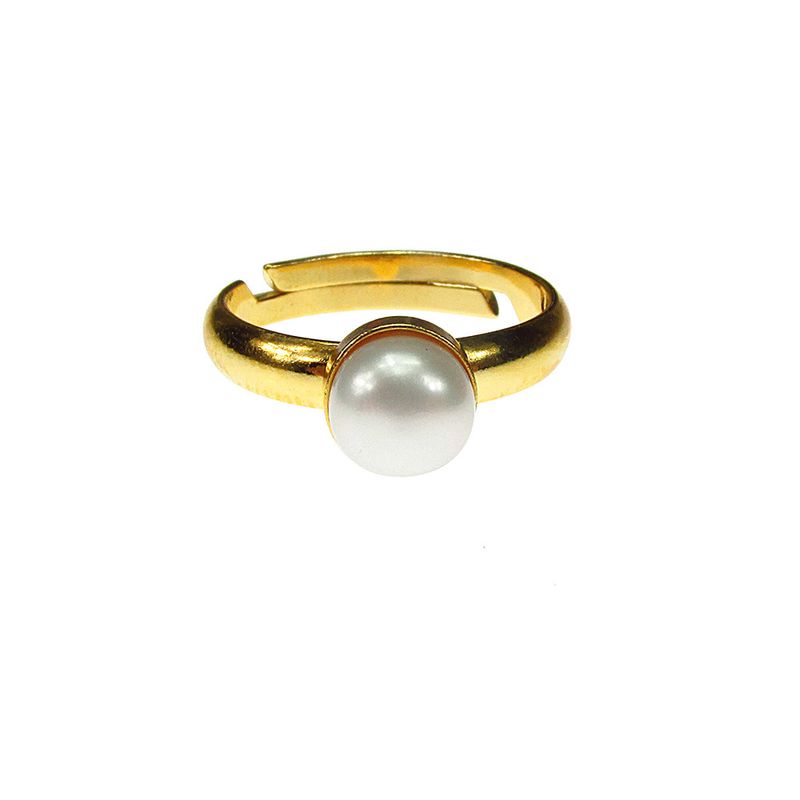 Fashion, accesorii si bijuterii - Femei - Bijuterii femei - Inele femei - Inel reglabil argint placat cu aur perla de cultura 6 MM - Infinity.ro